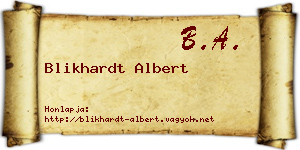 Blikhardt Albert névjegykártya