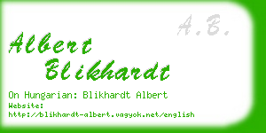 albert blikhardt business card
